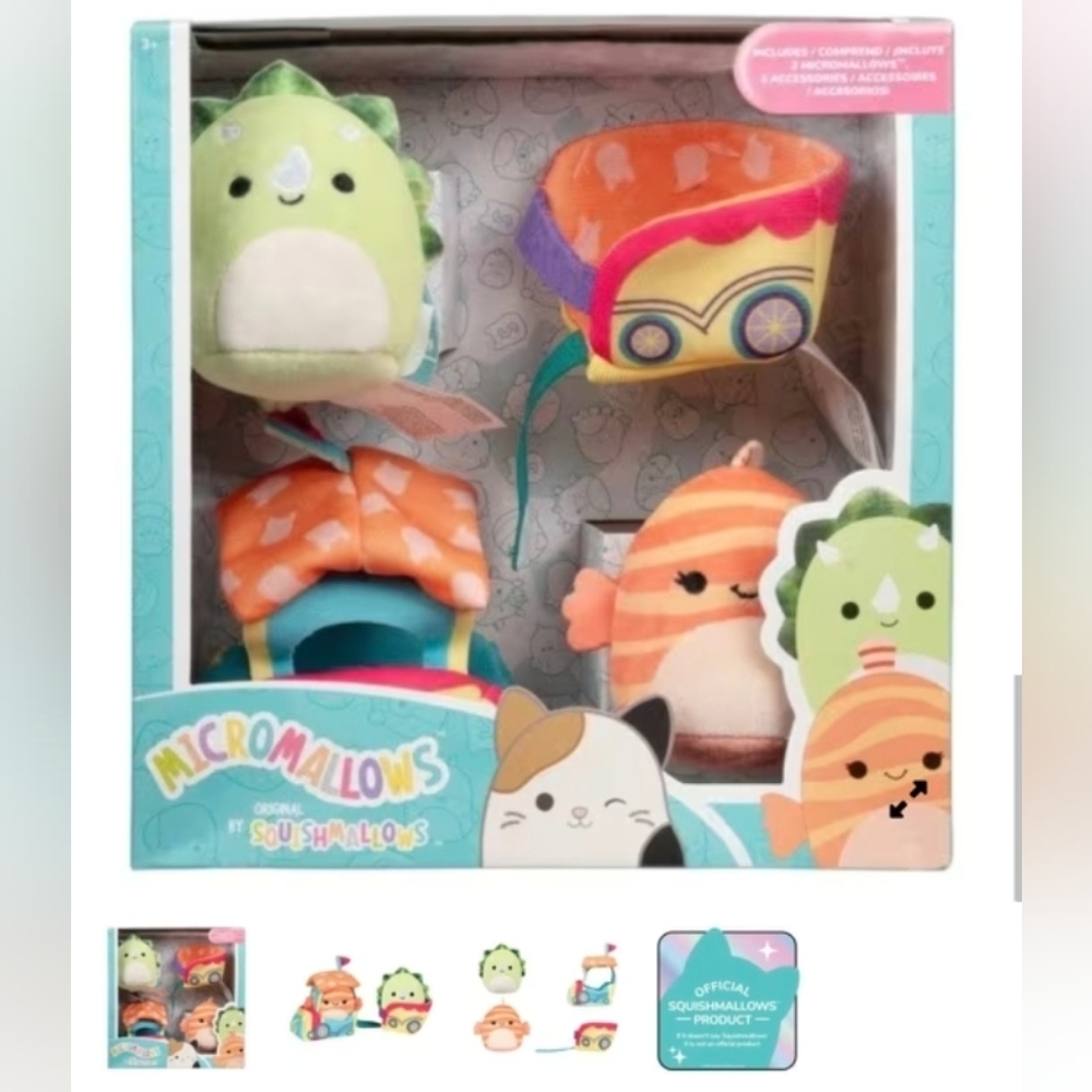 Squishmallows Micromallows Set - Green, Orange, Blue